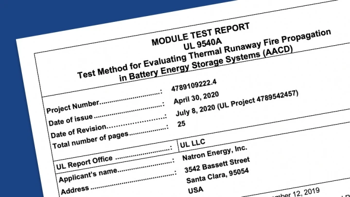 Module Test Report UL 9540A