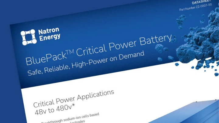 BluePack Critical Power Battery data sheet
