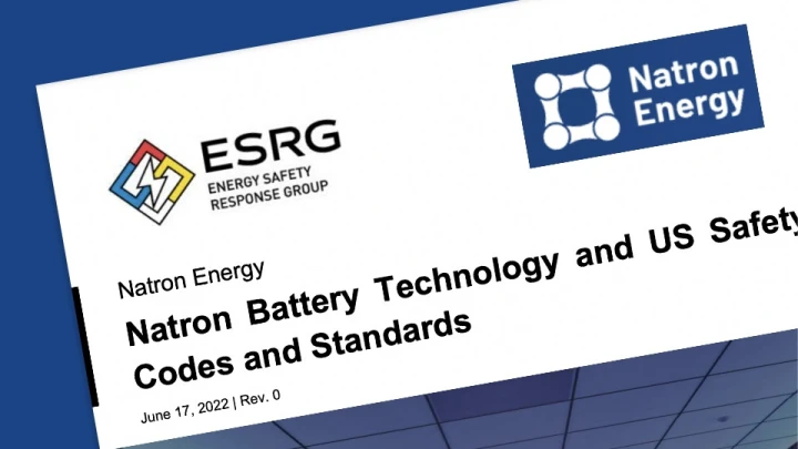 2022 ESRG Battery Technology and US Safety Codes and Standards  report