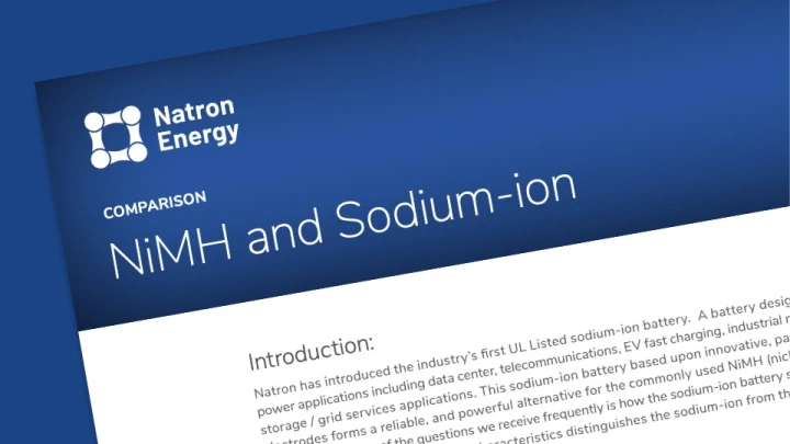 NiMH and Sodium-ion comparison introduction